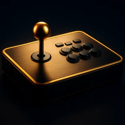 Brushed gold arcade joystick controller for instant arcade games