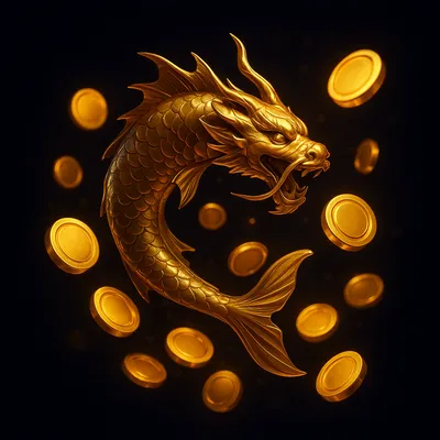 Golden arcade koi fish icon for fishing multiplier games on IPL ID
