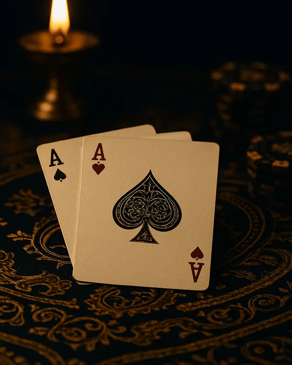 Indian Teen Patti live flush trail of three aces on dark navy and gold felt
