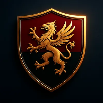Crimson red and gold heraldic shield crest for Bengaluru T20 cricket odds