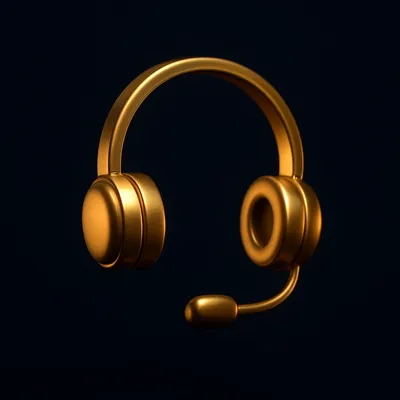 3D gold customer support headset icon for 24/7 WhatsApp assistance on 9202293022