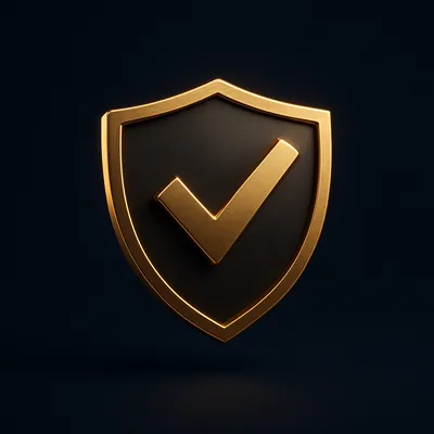 3D gold security shield with checkmark for verified IPL ID safety